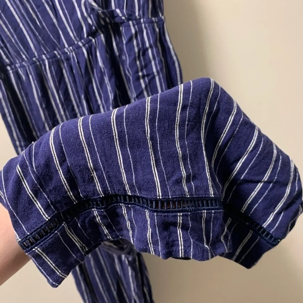 La Hearts Navy Striped v-neck Jumpsuit size small - Picture 5 of 8